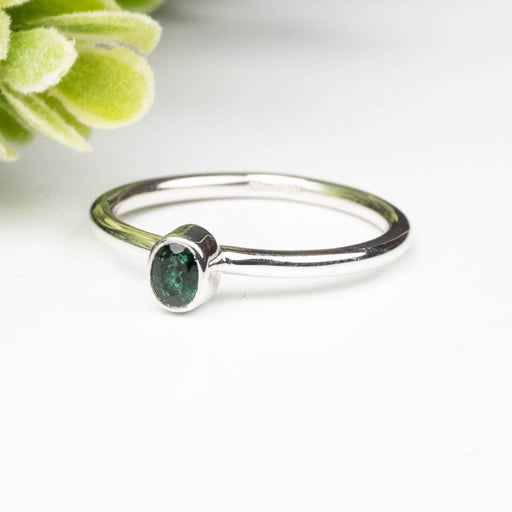 Emerald 4x3mm Ring .925 Silver - InnerVision Crystals