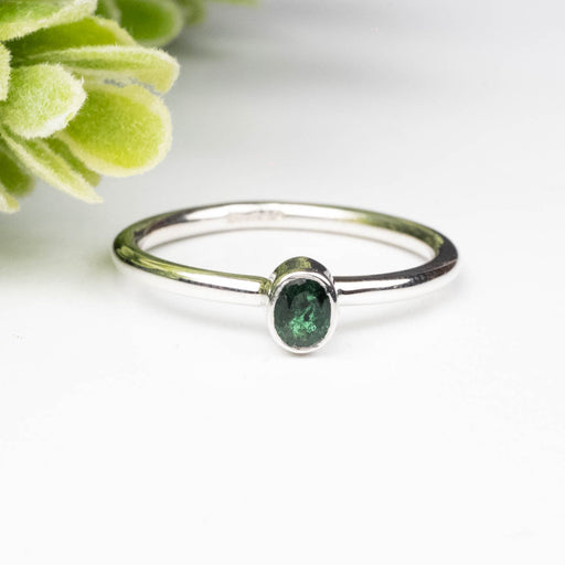Emerald 4x3mm Ring .925 Silver - InnerVision Crystals