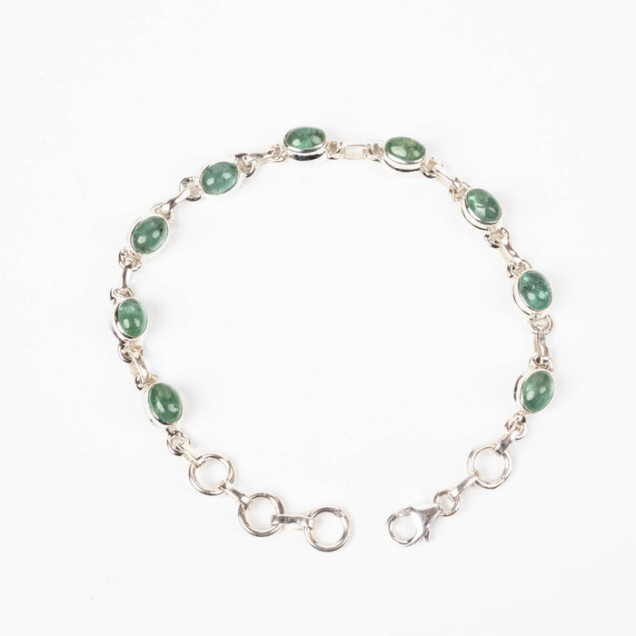 Emerald Bracelet 7x6mm 7" .925 Silver - InnerVision Crystals