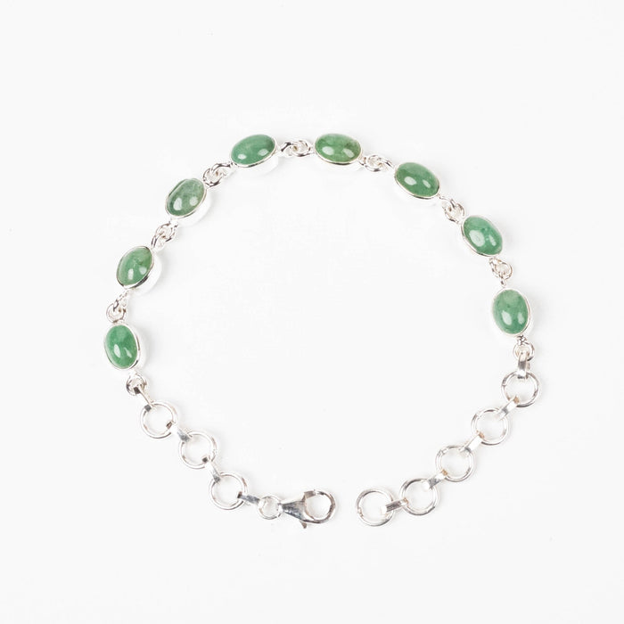 Emerald Bracelet 8x7mm 7" .925 Silver - InnerVision Crystals