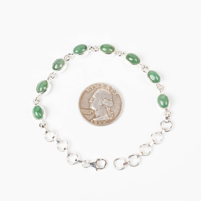 Emerald Bracelet 8x7mm 7" .925 Silver - InnerVision Crystals
