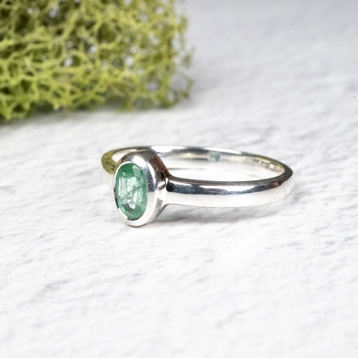 Emerald Ring 6x4mm Size 8 .925 Silver - InnerVision Crystals