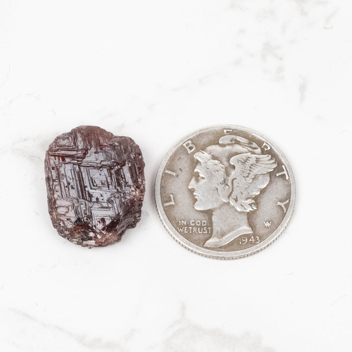 Etched Spessartine Garnet 2.38 g 15x12mm - InnerVision Crystals