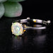 Ethiopian Opal 7mm + White Topaz Ring Size 10 .925 Silver - InnerVision Crystals