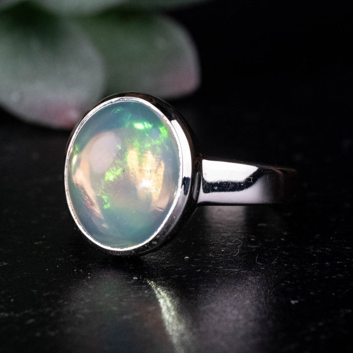 Ethiopian Opal Ring 12x10mm Size 7 .925 Silver - InnerVision Crystals