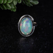 Ethiopian Opal Ring 16x11mm Size 6 - InnerVision Crystals