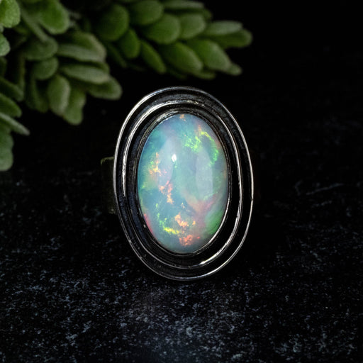 Ethiopian Opal Ring 18x12mm Size 10 - InnerVision Crystals