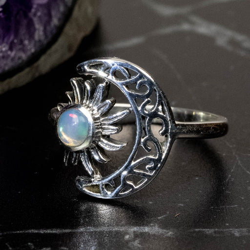 Ethiopian Opal Ring 3.5mm Size 8 - InnerVision Crystals