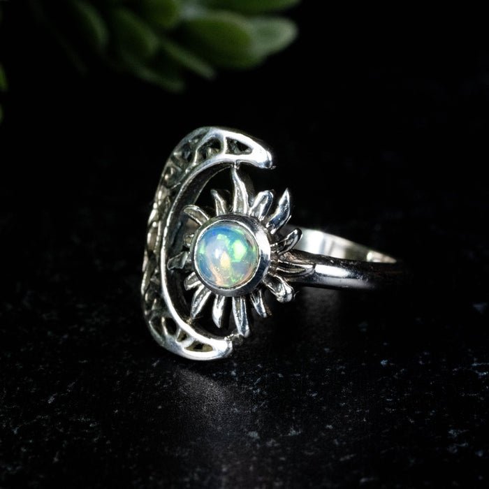 Ethiopian Opal Ring 4.5mm Size 5 - InnerVision Crystals