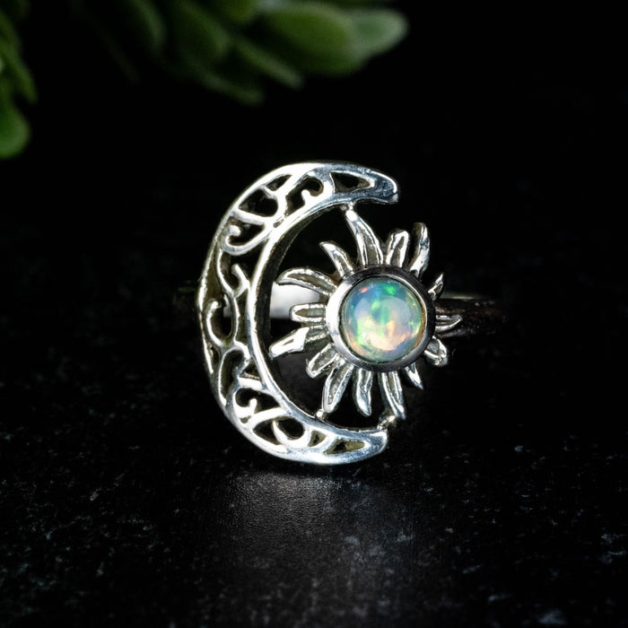 Ethiopian Opal Ring 4.5mm Size 5 - InnerVision Crystals
