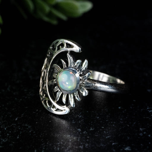 Ethiopian Opal Ring 4.5mm Size 6 - InnerVision Crystals