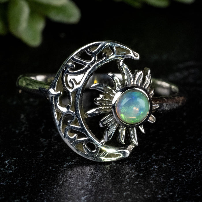 Ethiopian Opal Ring 4mm Size 11 - InnerVision Crystals