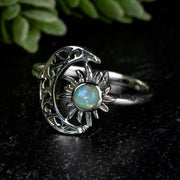 Ethiopian Opal Ring 4mm Size 11 - InnerVision Crystals