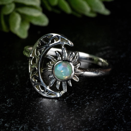 Ethiopian Opal Ring 4mm Size 11 - InnerVision Crystals
