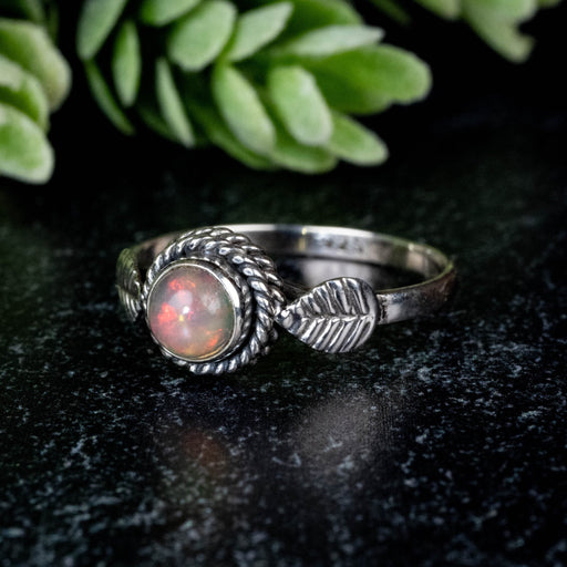 Ethiopian Opal Ring 5mm Size 8 - InnerVision Crystals