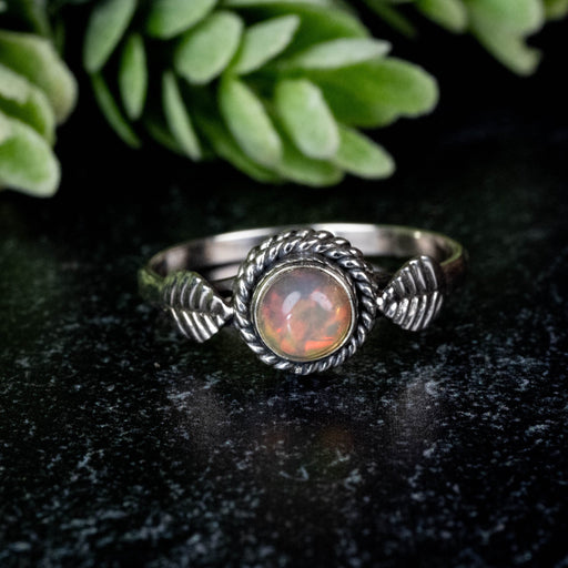 Ethiopian Opal Ring 5mm Size 8 - InnerVision Crystals