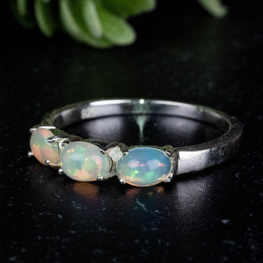 Ethiopian Opal Ring 5x3mm Size 10 - InnerVision Crystals