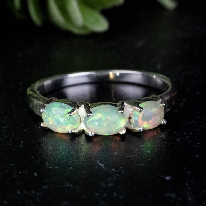 Ethiopian Opal Ring 5x3mm Size 9 - InnerVision Crystals
