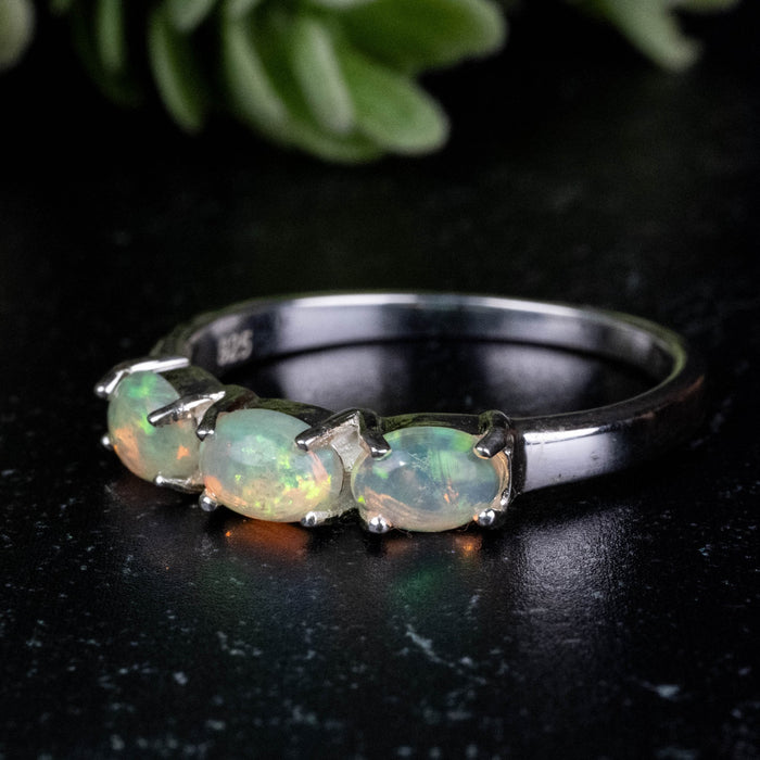 Ethiopian Opal Ring 5x3mm Size 9 - InnerVision Crystals