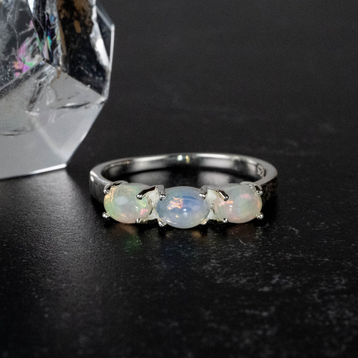 Ethiopian Opal Ring 5x3mm Size 9 - InnerVision Crystals