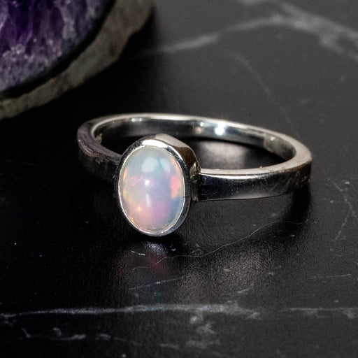 Ethiopian Opal Ring 6x4mm Size 6 - InnerVision Crystals
