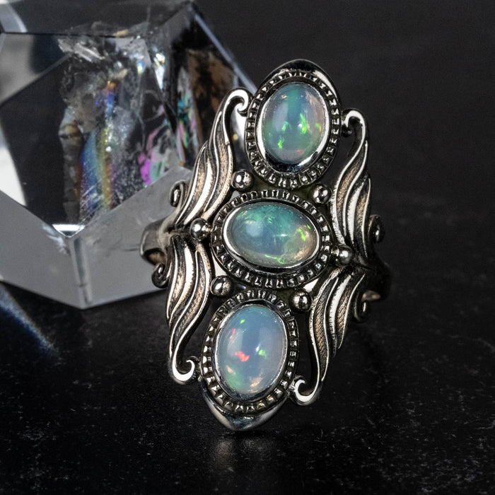 Ethiopian Opal Ring 7x5mm Size 11 - InnerVision Crystals