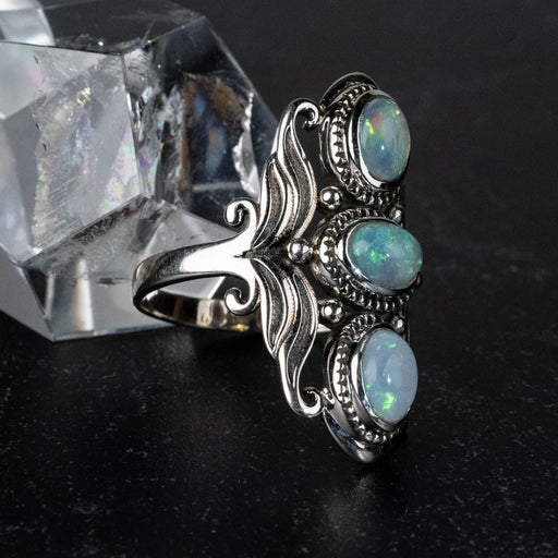 Ethiopian Opal Ring 7x5mm Size 11 - InnerVision Crystals