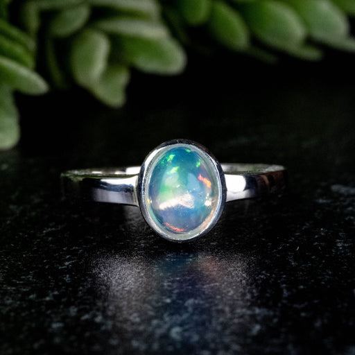 Ethiopian Opal Ring 7x5mm Size 4 - InnerVision Crystals