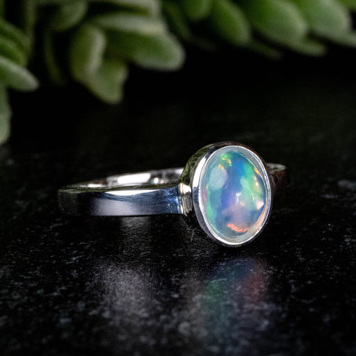 Ethiopian Opal Ring 7x5mm Size 4 - InnerVision Crystals