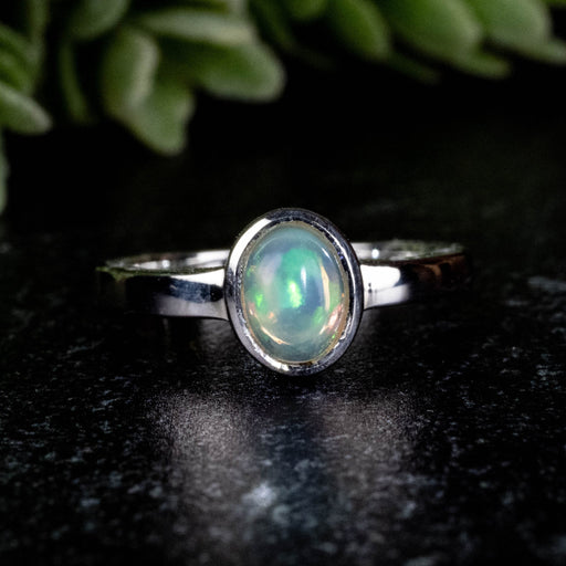 Ethiopian Opal Ring 7x5mm Size 5 - InnerVision Crystals