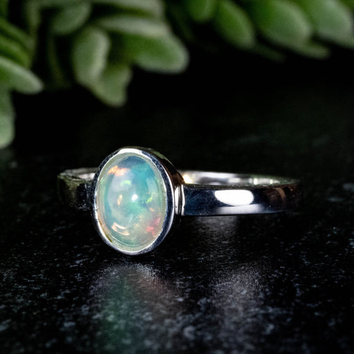 Ethiopian Opal Ring 7x5mm Size 5 - InnerVision Crystals