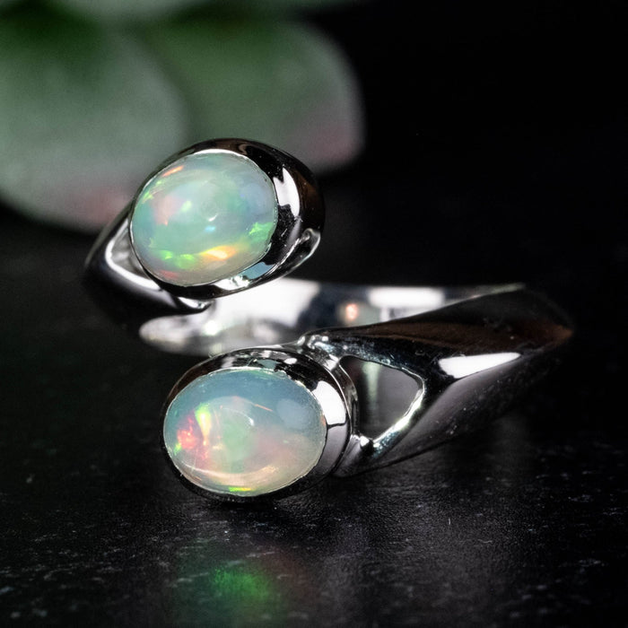 Ethiopian Opal Ring 7x5mm Size 7 .925 Silver - InnerVision Crystals