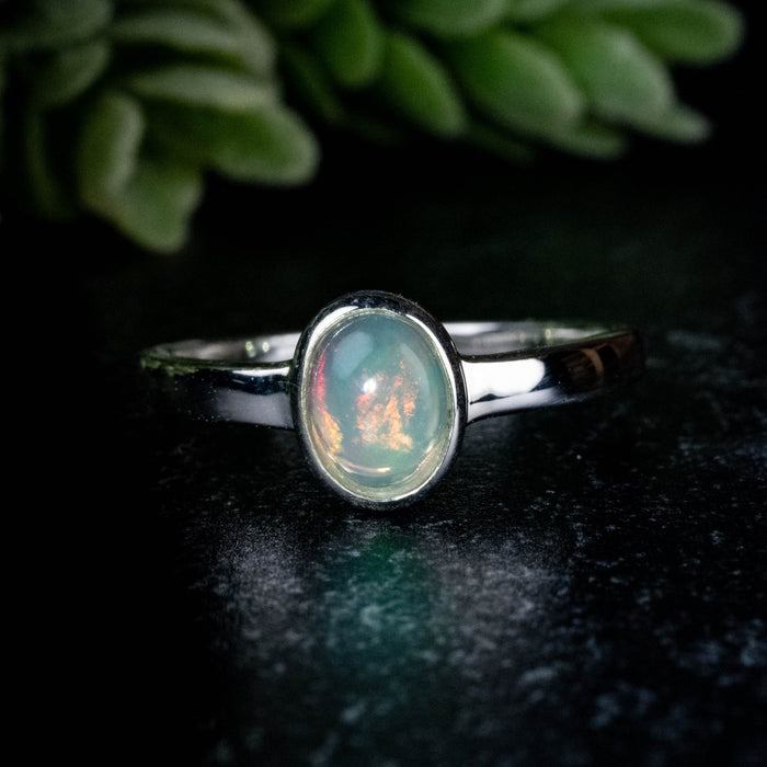 Ethiopian Opal Ring 7x5mm Size 7 - InnerVision Crystals