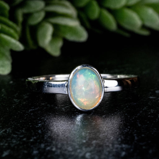 Ethiopian Opal Ring 7x5mm Size 8 - InnerVision Crystals