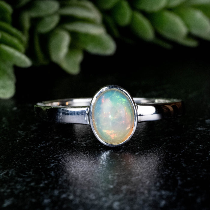 Ethiopian Opal Ring 7x5mm Size 8 - InnerVision Crystals
