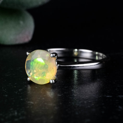 Ethiopian Opal Ring 8mm Size 8 .925 Silver - InnerVision Crystals
