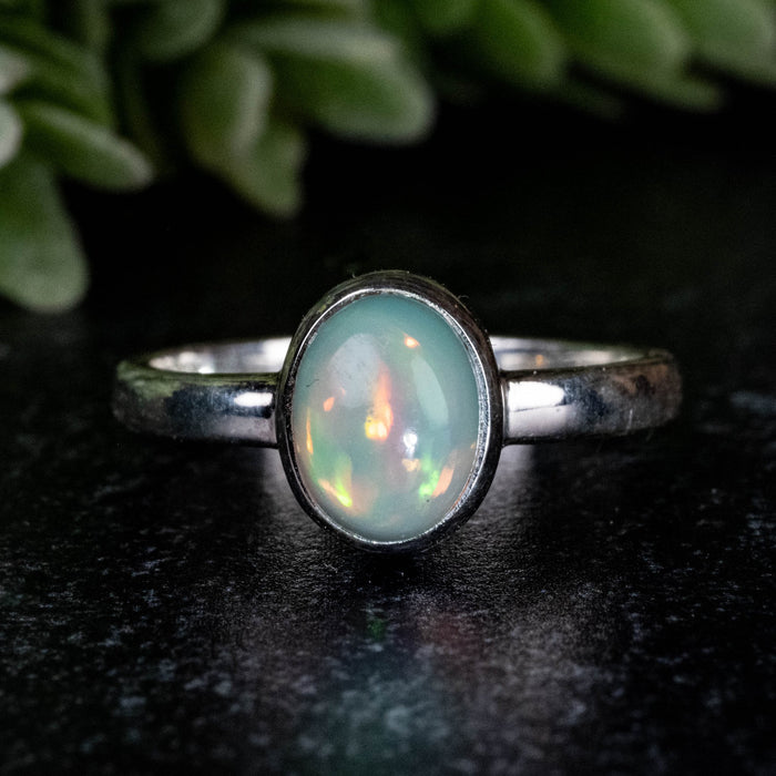 Ethiopian Opal Ring 8x6mm Size 7 - InnerVision Crystals