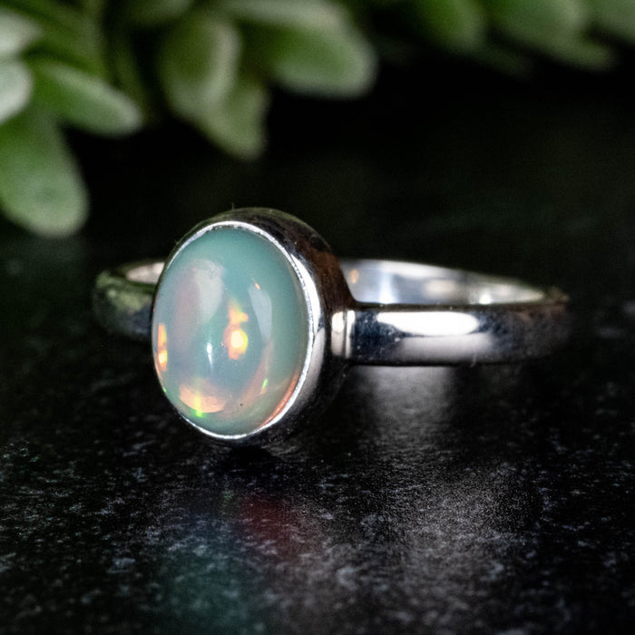 Ethiopian Opal Ring 8x6mm Size 7 - InnerVision Crystals