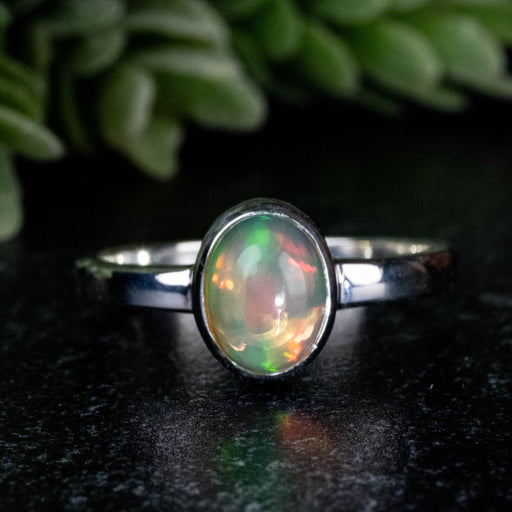 Ethiopian Opal Ring 8x6mm Size 8 - InnerVision Crystals