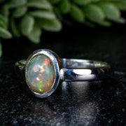 Ethiopian Opal Ring 8x6mm Size 8 - InnerVision Crystals