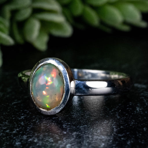 Ethiopian Opal Ring 8x6mm Size 8 - InnerVision Crystals