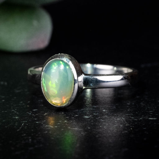 Ethiopian Opal Ring 8x6mm Size 8 .925 Silver - InnerVision Crystals