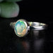 Ethiopian Opal Ring 8x6mm Size 8 .925 Silver - InnerVision Crystals