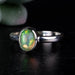 Ethiopian Opal Ring 8x6mm Size 9 .925 Silver - InnerVision Crystals