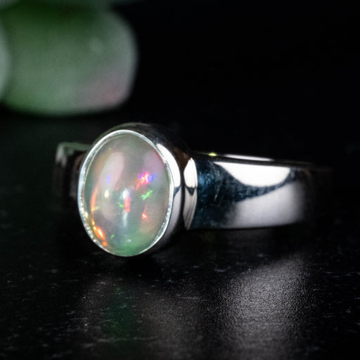 Ethiopian Opal Ring 9x7mm Size 9 .925 Silver - InnerVision Crystals