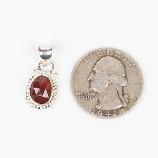 Garnet Pendant 2.11 g 22x10mm .925 Silver - InnerVision Crystals