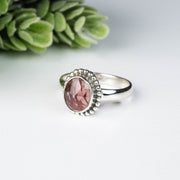 Garnet Ring 8x7mm Size 6 - InnerVision Crystals
