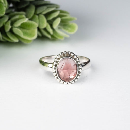 Garnet Ring 8x7mm Size 6 - InnerVision Crystals