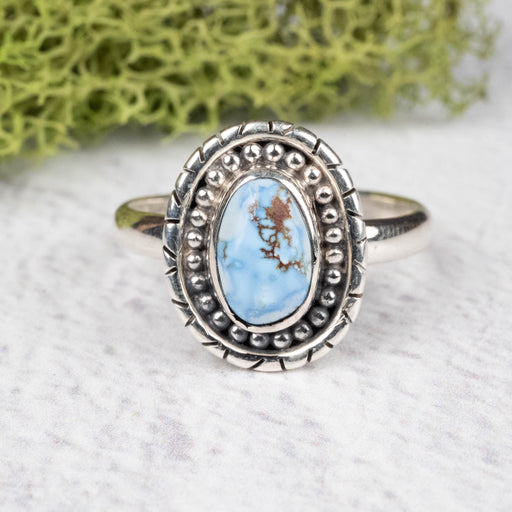 Golden Hill Turquoise Ring 10x6mm Size 10 .925 Silver - InnerVision Crystals