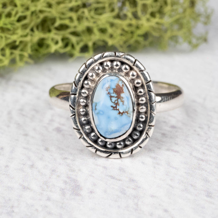 Golden Hill Turquoise Ring 10x6mm Size 10 .925 Silver - InnerVision Crystals
